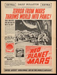 2y0212 RED PLANET MARS pressbook 1952 threat from outer space may mean the end of Earth, very rare!