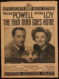 2y0236 THIN MAN GOES HOME pressbook 1944 William Powell, Myrna Loy & Asta the dog too, ultra rare!