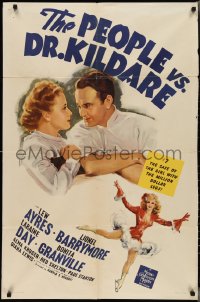 2y0845 PEOPLE VS. DR. KILDARE 1sh 1941 great art of Lew Ayres, Lionel Barrymore, Bonita Granville!