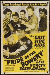 2y0848 PRIDE OF THE BOWERY 1sh R1949 great images of East Side Kids, Leo Gorcey, Bobby Jordan, rare!