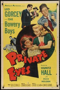 2y0850 PRIVATE EYES 1sh 1953 Leo Gorcey & The Bowery Boys are detectives, sexy Joyce Holden!