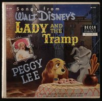 2y1689 LADY & THE TRAMP 45 RPM record 1955 songs from the cartoon sung by Peggy Lee, 2 records!