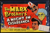 2y0360 NIGHT IN CASABLANCA English trade ad 1946 EMC art of Marx Bros, Groucho, Chico & Harpo, rare!