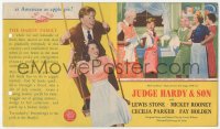 2y1633 JUDGE HARDY & SON herald 1939 Mickey Rooney as Andy Hardy, Lewis Stone, Parker, Holden, rare!