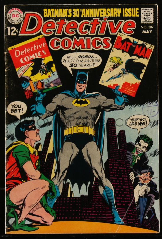 : 2y0534 DETECTIVE COMICS #387 comic book May 1969 Batman's  30th Anniversary Issue!