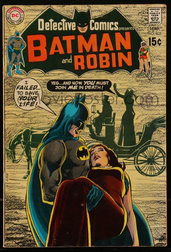 : 2y0535 DETECTIVE COMICS #403 comic book September 1970  great Neal Adams cover art of Batman & Robin!