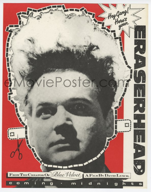 eMoviePoster com: 2y0264 ERASERHEAD promo cut out mask R1980s directed
