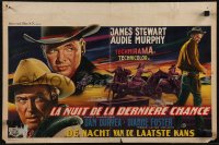 2z0398 NIGHT PASSAGE Belgian 1957 cool western artwork of Jimmy Stewart & Audie Murphy!