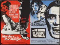 2z0353 MURDERS IN THE RUE MORGUE /RETURN OF COUNT YORGA British quad 1970s horror art from double-bill release, rare!