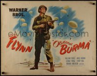 2z0826 OBJECTIVE BURMA style B 1/2sh 1945 paratrooper Errol Flynn w/ gun in World War II!