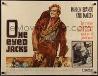 2z0828 ONE EYED JACKS 1/2sh 1961 great art of star & director Marlon Brando w/gun & bandolier!