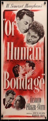 2z0791 OF HUMAN BONDAGE insert 1946 Paul Henreid & Eleanor Parker, from Somerset Maugham novel!