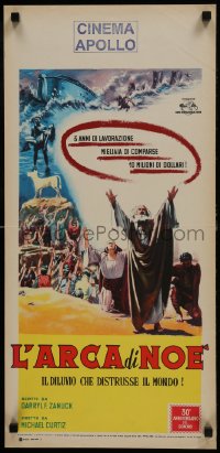 2z0531 NOAH'S ARK Italian locandina R1960 Michael Curtiz, the flood that destroyed the world!