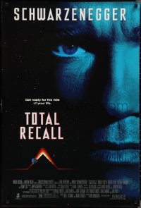 2z1201 TOTAL RECALL 1sh 1990 Paul Verhoeven directed, huge close-up of Arnold Schwarzenegger!