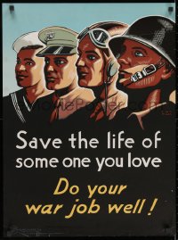 2z0185 SAVE THE LIFE OF SOMEONE YOU LOVE 20x27 WWII war poster 1944 several servicemen by Miller!