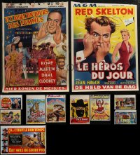 3a0679 LOT OF 11 FORMERLY FOLDED 1950S-60S COMEDIES BELGIAN POSTERS 1950s-1960s cool movie images!