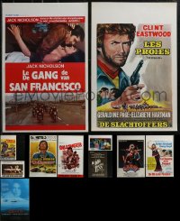 3a0676 LOT OF 11 FORMERLY FOLDED 1970S BELGIAN POSTERS 1970s great images from a variety of movies!