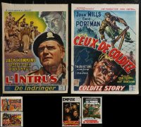 3a0680 LOT OF 10 FORMERLY FOLDED 1950S-70S WAR BELGIAN POSTERS 1950s-1970s cool movie images!