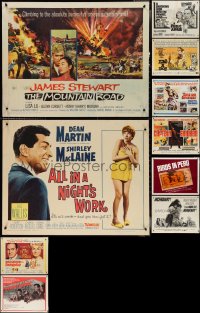 3a0693 LOT OF 10 UNFOLDED & FORMERLY FOLDED 1960S HALF-SHEETS 1960s a variety of movie images!