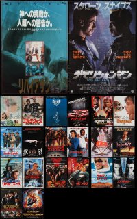 3a0597 LOT OF 24 UNFOLDED JAPANESE B2 POSTERS 1980s-1990s a variety of cool movie images!