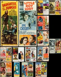 3a0544 LOT OF 27 FORMERLY FOLDED INSERTS 1940s-1970s a variety of cool movie images!