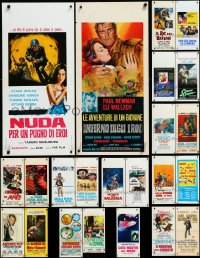 3a0563 LOT OF 23 FORMERLY FOLDED ITALIAN LOCANDINAS 1960s-1980s great images from several movies!