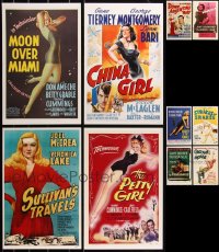 3a0109 LOT OF 10 UNFOLDED 11X17 REPRO PHOTOS OF 1940S MOVIE POSTERS 1980s Moon Over Miami & more!