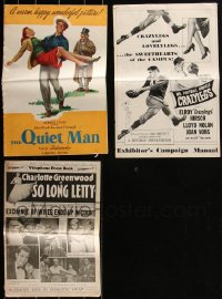 3a0172 LOT OF 3 CUT PRESSBOOKS 1920s-1950s John Wayne in The Quiet Man, Crazylegs, So Long Letty!