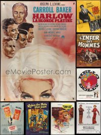 3a0102 LOT OF 11 FOLDED 1950s-1980s FRENCH ONE-PANELS 1950s-1980s from a variety of movies!