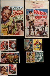 3a0675 LOT OF 11 FORMERLY FOLDED MOSTLY 1930S-40S BELGIAN POSTERS 1930s-1940s cool movie images!