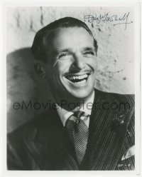 3b0884 DOUGLAS FAIRBANKS JR signed 8x10 REPRO photo 1980s great portrait of the leading man laughing!