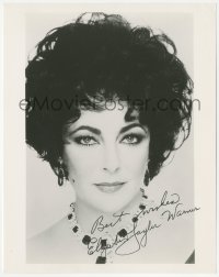 3b0892 ELIZABETH TAYLOR signed 8x10 REPRO photo 1980s sexy head & shoulders portrait with jewelry!