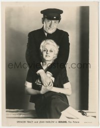 3b0918 GOLDIE 8x10.25 still 1931 great posed portrait of super young Jean Harlow & Spencer Tracy!