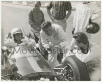 3b0922 GRAND PRIX candid deluxe 8x10 still 1967 John Frankenheimer & production crew members by car!