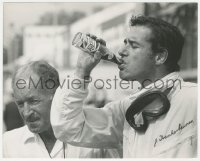 3b0923 GRAND PRIX candid deluxe 8x10 still 1967 John Frankenheimer in racing suit drinking Pepsi!