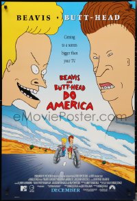 3b1667 BEAVIS & BUTT-HEAD DO AMERICA int'l advance DS 1sh 1996 Mike Judge MTV delinquent cartoon!