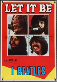 3b1349 LET IT BE 28x40 Italian commercial poster 1980s The Beatles, John, Paul, Ringo, George!