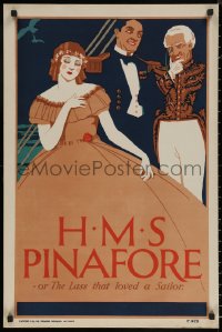 3b1358 H.M.S. PINAFORE stage play English double crown 1920s art of the lass that loved a sailor!