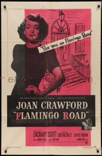 3b0290 FLAMINGO ROAD 1sh 1949 Michael Curtiz, ultimate image of smoking bad girl Joan Crawford!