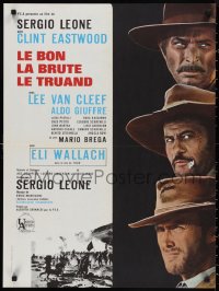 3b1382 GOOD, THE BAD & THE UGLY French 23x31 R1970s Clint Eastwood, Lee Van Cleef, Sergio Leone!