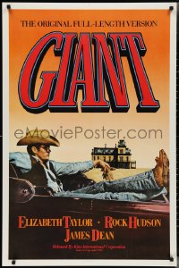 3b1693 GIANT 1sh R1983 James Dean, Elizabeth Taylor, Rock Hudson, George Stevens classic!