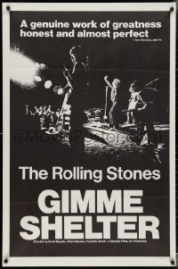 3b0299 GIMME SHELTER 1sh 1971 Rolling Stones out of control rock & roll concert, more rare b/w style