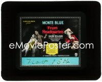 3b0780 FROM HEADQUARTERS style B glass slide 1929 Monte Blue & pretty Gladys Brockwell, very rare!