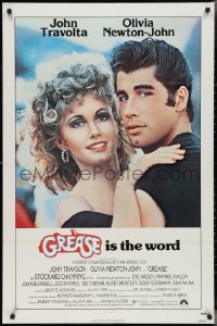 3b1696 GREASE 1sh 1978 c/u of John Travolta & Olivia Newton-John in a most classic musical!