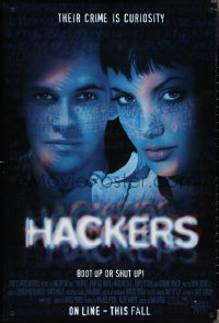 3b1697 HACKERS advance DS 1sh 1995 Jonny Lee Miller, young sexy Angelina Jolie, sci-fi!