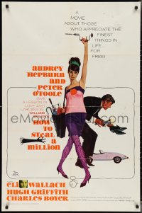 3b0305 HOW TO STEAL A MILLION 1sh 1966 Robert McGinnis art of sexy Audrey Hepburn & Peter O'Toole!