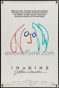 3b1698 IMAGINE 1sh 1988 art by former Beatle John Lennon, brown/blue hair style!