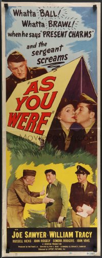 3b1133 AS YOU WERE insert 1951 soldiers Joe Sawyer & William Tracy, The fun is in-tents!