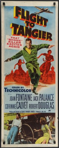 3b1149 FLIGHT TO TANGIER 3D insert 1953 Joan Fontaine & Jack Palance in new perfected Dynoptic 3-D!