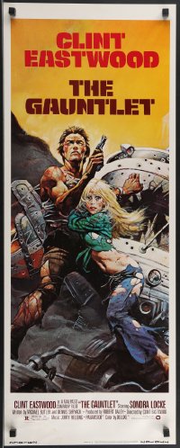 3b1150 GAUNTLET insert 1977 great art of Clint Eastwood & Sondra Locke by Frank Frazetta!